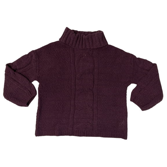 Seven7 Women's Soft & Warm Cable Knit Chenille Sweater (Blackberry Wine, S)