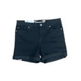 thumbnail image 1 of Seven7 Women's Stretch Mid-Rise 5" Inseam Weekend Denim Short, Rolled Cuff (Black, 16), 1 of 1