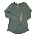 thumbnail image 1 of Seven7 Women's Super-Soft Relaxed Fit Long Sleeve Snap Waffle Henley (Blue Stone, S), 1 of 1