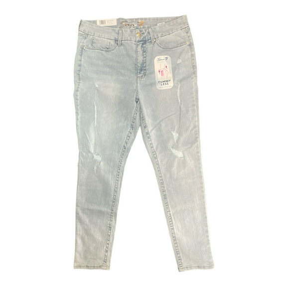 Seven7 Women's Tummyless High Rise Slimming Control Panel Skinny Jeans (Amsterdam, 4)