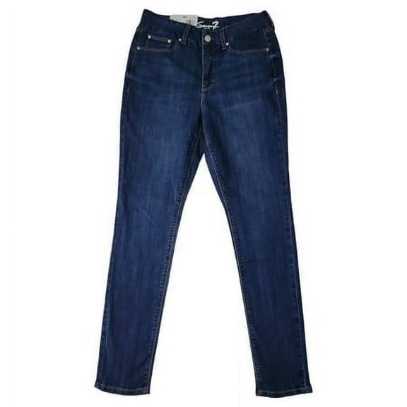 Seven7 Women's Tummyless High Rise Slimming Control Panel Skinny Jeans (Birch, 10)