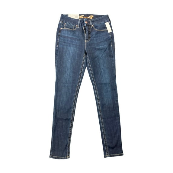 Seven7 Women's Tummyless High Rise Slimming Control Panel Skinny Jeans (Mckay, 4)