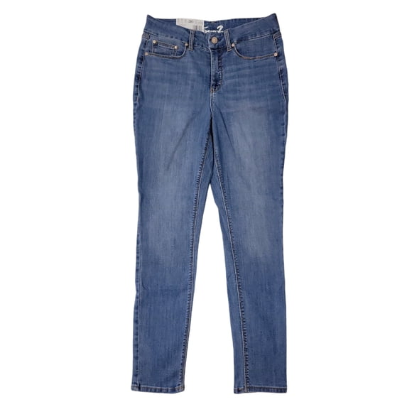 Seven7 Women's Tummyless High Rise Slimming Control Panel Skinny Jeans (Oxford, 14)