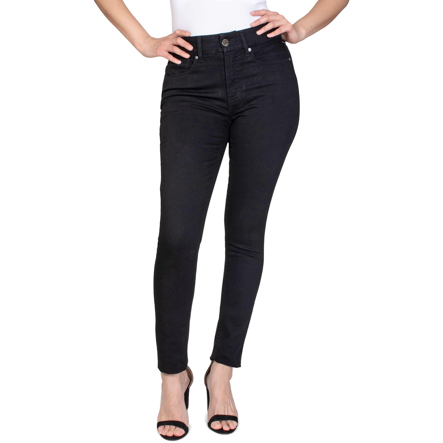 Seven7 Women's Tummyless High Rise Slimming Stretch Skinny Jeans (Neutral  Snake, 14) 