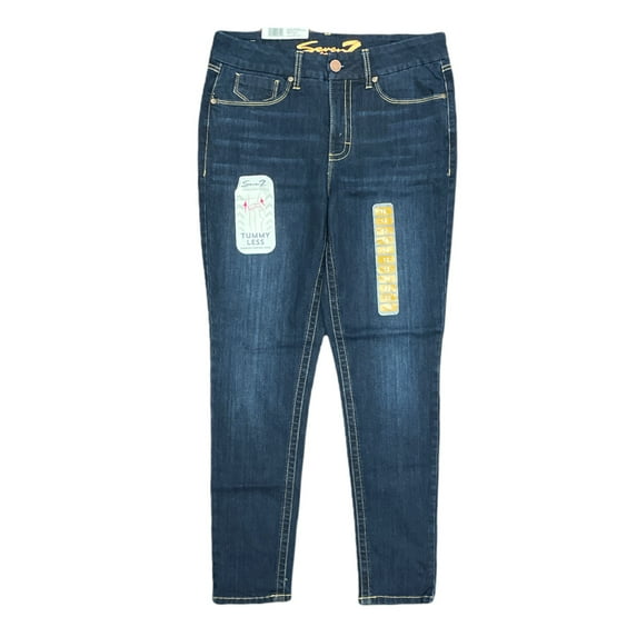 Seven7 Women's Tummyless High Rise Slimming Stretch Skinny Jeans (London Wash, 16)