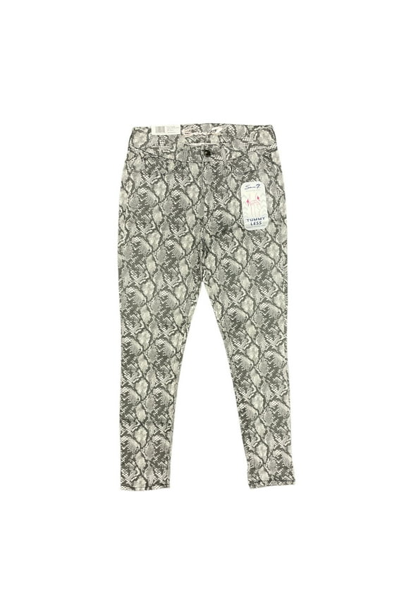 Women's Tummyless High Rise Slimming Stretch Skinny Jeans (Neutral Snake, 6)