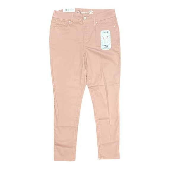 Seven7 Women's Tummyless High Rise Slimming Stretch Skinny Jeans (Silver Pink, 16)