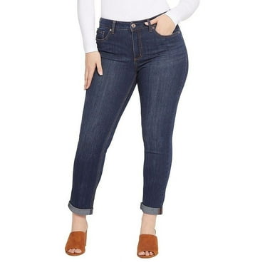 Royalty For Me Women's Plus Size High Rise Skinny Jeans - Stretch Denim, 1-Button Closure, Comfort Fit