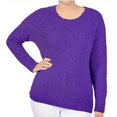 thumbnail image 1 of Seven7 Womens Crewneck Pullover Popcorn Chenille Sweater (Prism Violet, L), 1 of 2