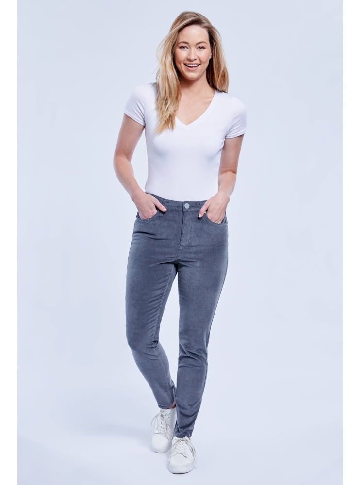 Seven7 Womens Size 14 Corduroy Ultra High Rise Skinny Pants, Quite Shade