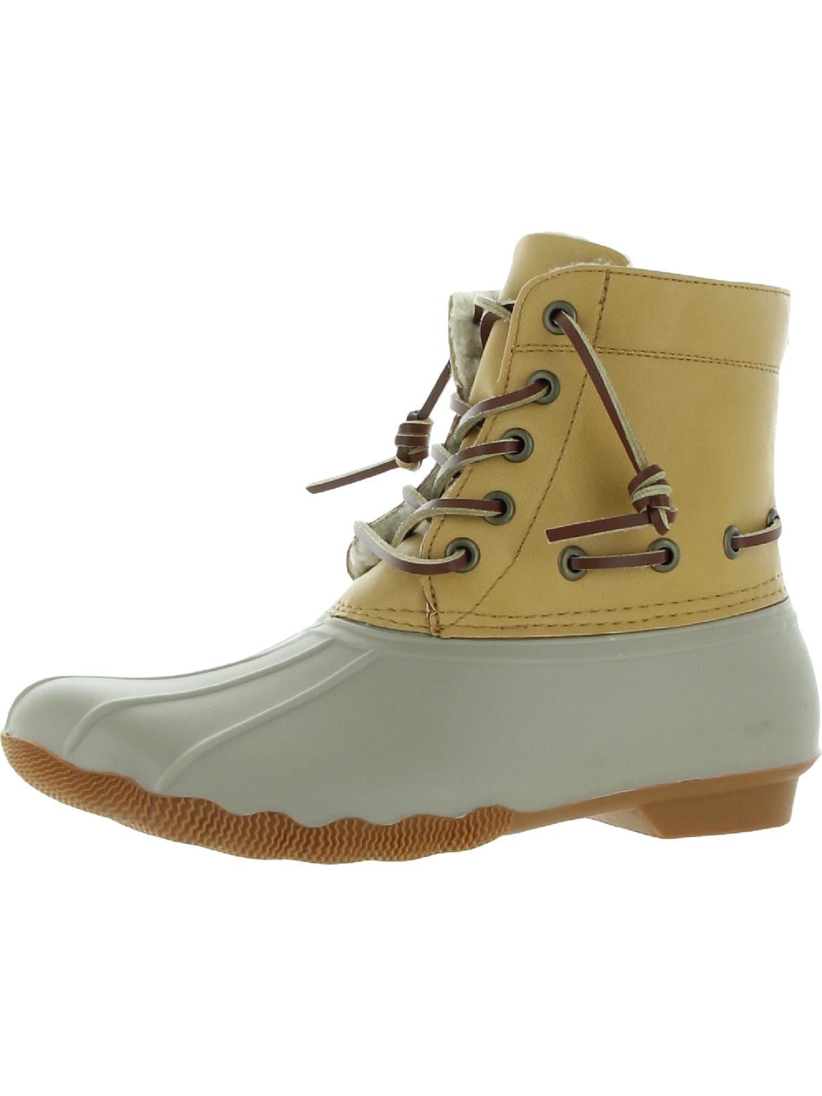 Seven7 Womens Speyside Duck Boot Faux Leather Combat Lace up Boots