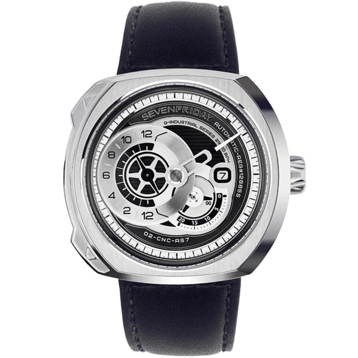 SEVENFRIDAY Q1-03 Men's Q Series Black and Silver Tone Dial Watch