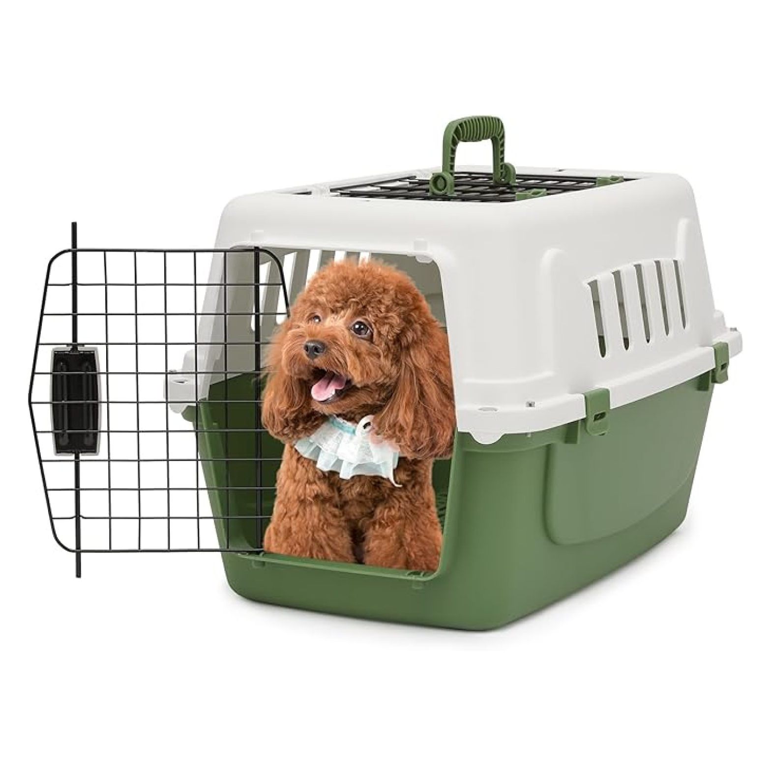 Image result for SevenThree 22-Inch Dog Crate Plastic 2-Door Top Loading Cat Carrier ...