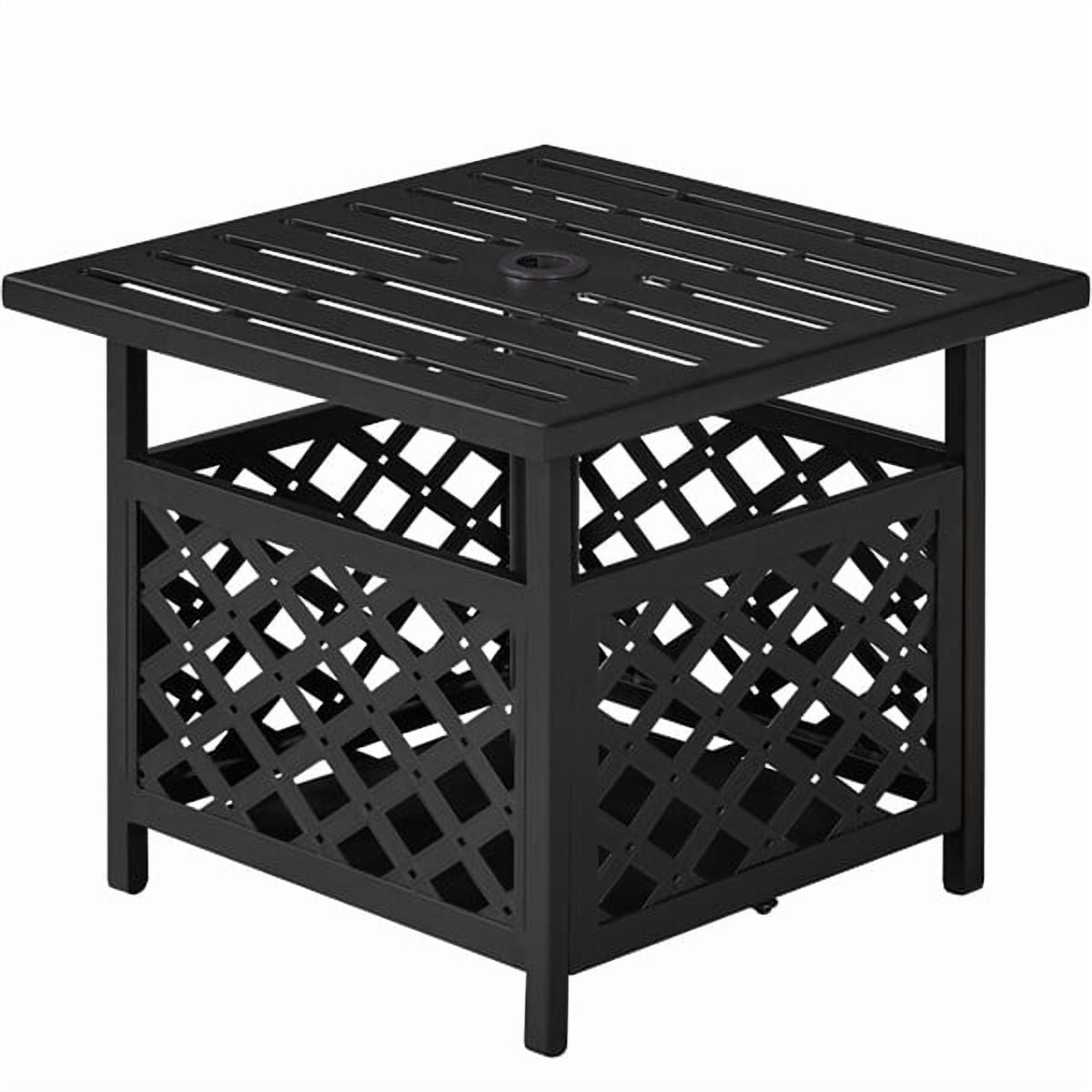 SevenThree Outdoor Patio Side Table, Metal Patio Umbrella Table Stand ...
