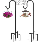 Teblint 2Pcs Shepherd Hooks 78" H 3/5" Th High Quality Metal Shepherd Pole for Outdoor Plant Bird Feeder Lantern Stand Garden Hanger Solar Light Wedding Heavy Duty