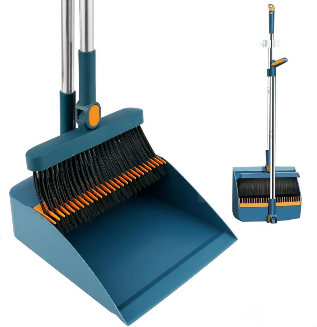 Sevenlady Brooms and Dustpan Set for Home, Plastic Brooms Dust Pan Set