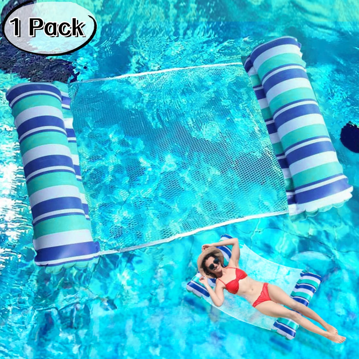 Sevenlady Pool Floats, 4-in-1 Inflatable Water Hammock, Pool Toys for ...