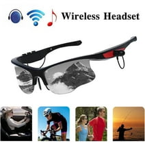 Sevenlady Sports Sunglasses, Wireless Bluetooth Headset with Sports Polarized Sunglasses, Smart Glasses Headphone Built-in Mic for Outdoor Cycling Running Driving Fishing (Black)