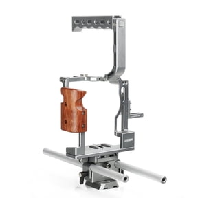 Sevenoak SK-A7C2 Pro Aluminum Cage with Top Handle, Shoe Mount and 15mm Rods - Custom Fit for Sony A7, A7S, ASR, A7 II, A7S II, & A7R II (New Version)