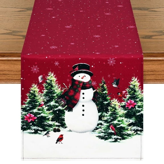 Sevenstars Christmas Table Runner Red, 13" x 72" Snowflake Kitchen Decoration for Xmas Party,Rectangle