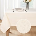 thumbnail image 1 of Yastouay Beige Tablecloth Rectangle Fabric Cream Table Cover Jacquard Swirl Pattern for Kitchen Dinning, 60" x 84", 1 of 7