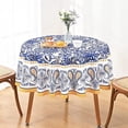 thumbnail image 1 of Sevenstars Spring Floral Bohemian Tablecloth Blue Paisley Table Cloth Round Table Cover for Dinner, Outdoor, 60 inch, 1 of 5