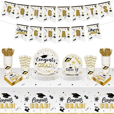 Sevenstars Graduation Decorations 2025,218 Pcs Party Supplies for 24 Guests,2025 Graduation Party Decorations for College High School Graduation