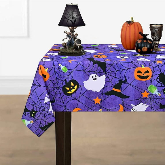 "Sevenstars Rectangular Halloween Decorations Spider Web Tablecloth