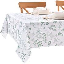 Sevenstars Spring Floral Tablecloth Rectangular Green Flower Printed Table Cover for Kitchen Dinner Decor,Waterproof,60" x 84"