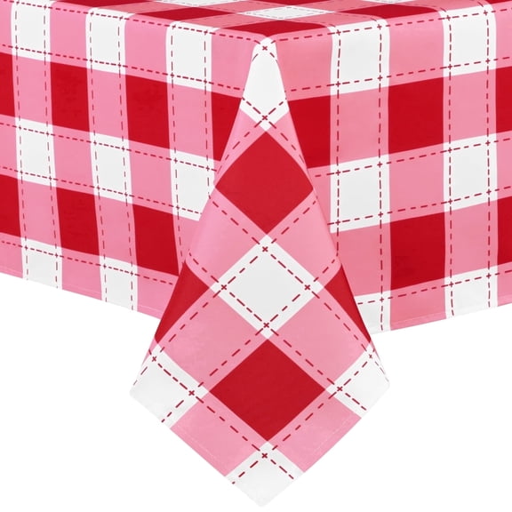 Sevenstars Buffalo Plaid Tablecloth Rectangle Gingham Tablecloth,60" x 84" Reusable Checkered Table Cover for Holiday Dinner Party,Red and White
