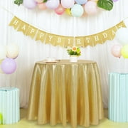 Sevenstars Round Sequin Tablecloth Sparkly Table Cloth Gold Table Cover for Wedding,Birthday Party, Banquet,57" Round