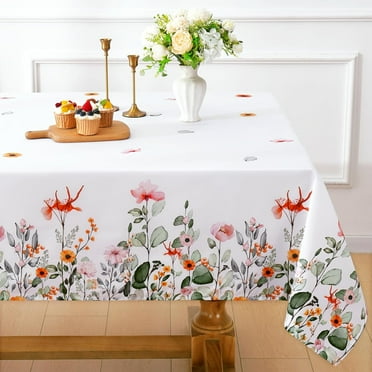 Sevenstars Spring Tablecloth Floral Rectangle Table Cover for Dinner Party, 60" x 84"