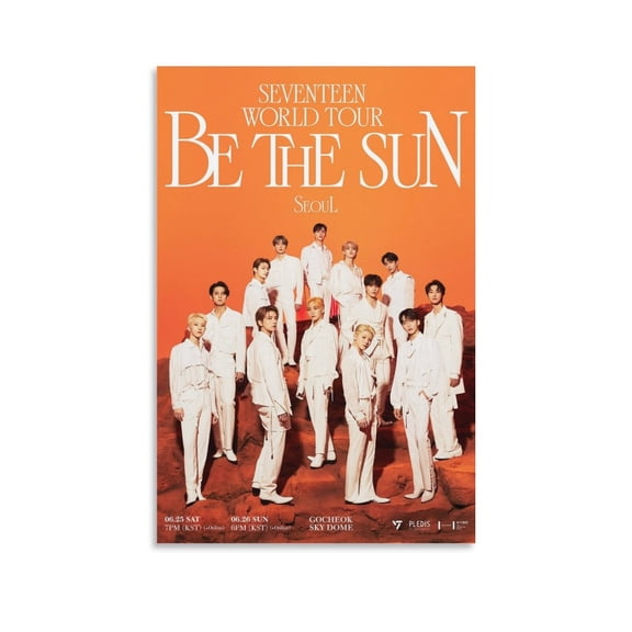 Seventeen K-pop Boy Band Poster HOT Room Aesthetic Poster Print Art Wall Painting Canvas Posters Gifts Modern Bedroom Decor 12x18inch(30x45cm)