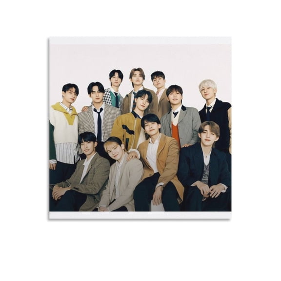 Seventeen K-pop Poster Boy Band Gifts Canvas Painting Poster Wall Art Decorative Picture Prints Modern Decor 16x16inch(40x40cm)