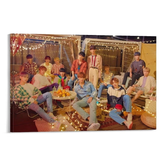 Seventeen K-pop Poster Hot Boy Band Artworks Picture Print Poster Wall Art Painting Canvas Gift Decor Home Posters Decorative 12x18inch(30x45cm)