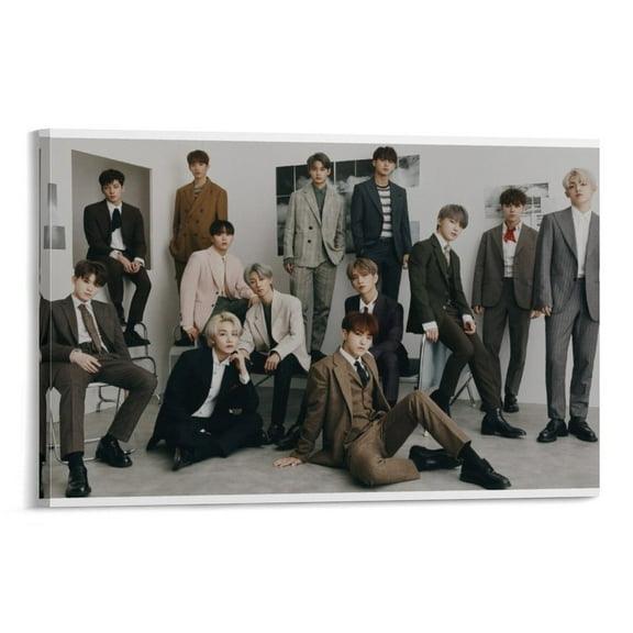 Seventeen K-pop Poster Korean Room Aesthetic Poster Print Art Wall Painting Canvas Posters Gifts Modern Bedroom Decor 16x24inch(40x60cm)