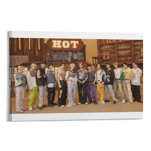 Seventeen K-pop Poster South Korean Band Canvas Wall Art Poster Decorative Bedroom Modern Home Print Picture Artworks Posters 12x18inch(30x45cm)