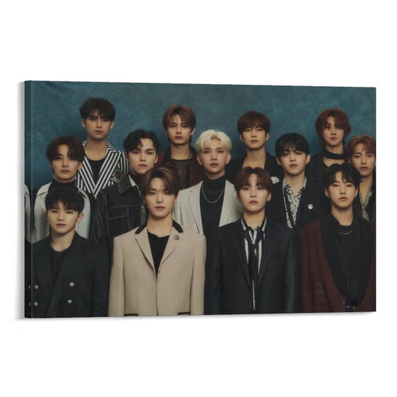 Seventeen K-pop Poster South Korean Room Aesthetic Poster Print Art Wall Painting Canvas Posters Gifts Modern Bedroom Decor 12x18inch(30x45cm)