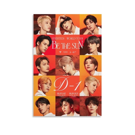 Seventeen K-pop South Korean Band Poster Canvas Wall Art Poster Decorative Bedroom Modern Home Print Picture Artworks Posters 12x18inch(30x45cm)