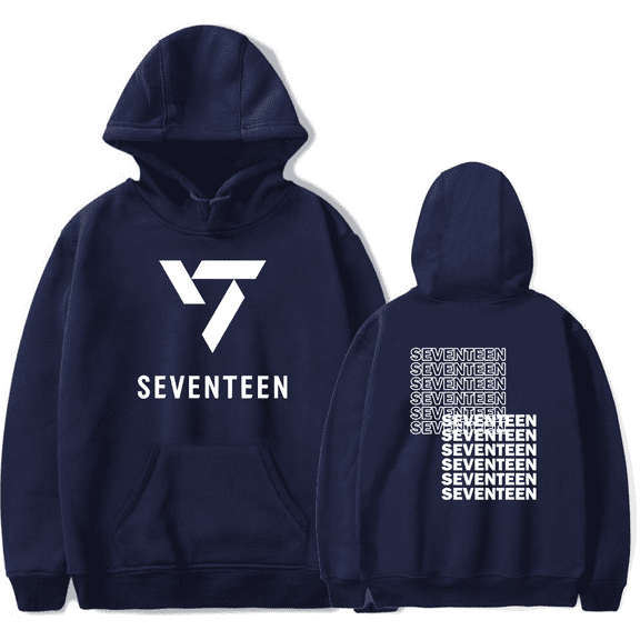 Seventeen Merch Letter logo Hoodie Unisex Men Women Long Sleeve Pullover Kpop Graphic Tops