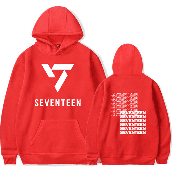 Seventeen Merch Letter logo Hoodie Unisex Men Women Long Sleeve Pullover Kpop Graphic Tops