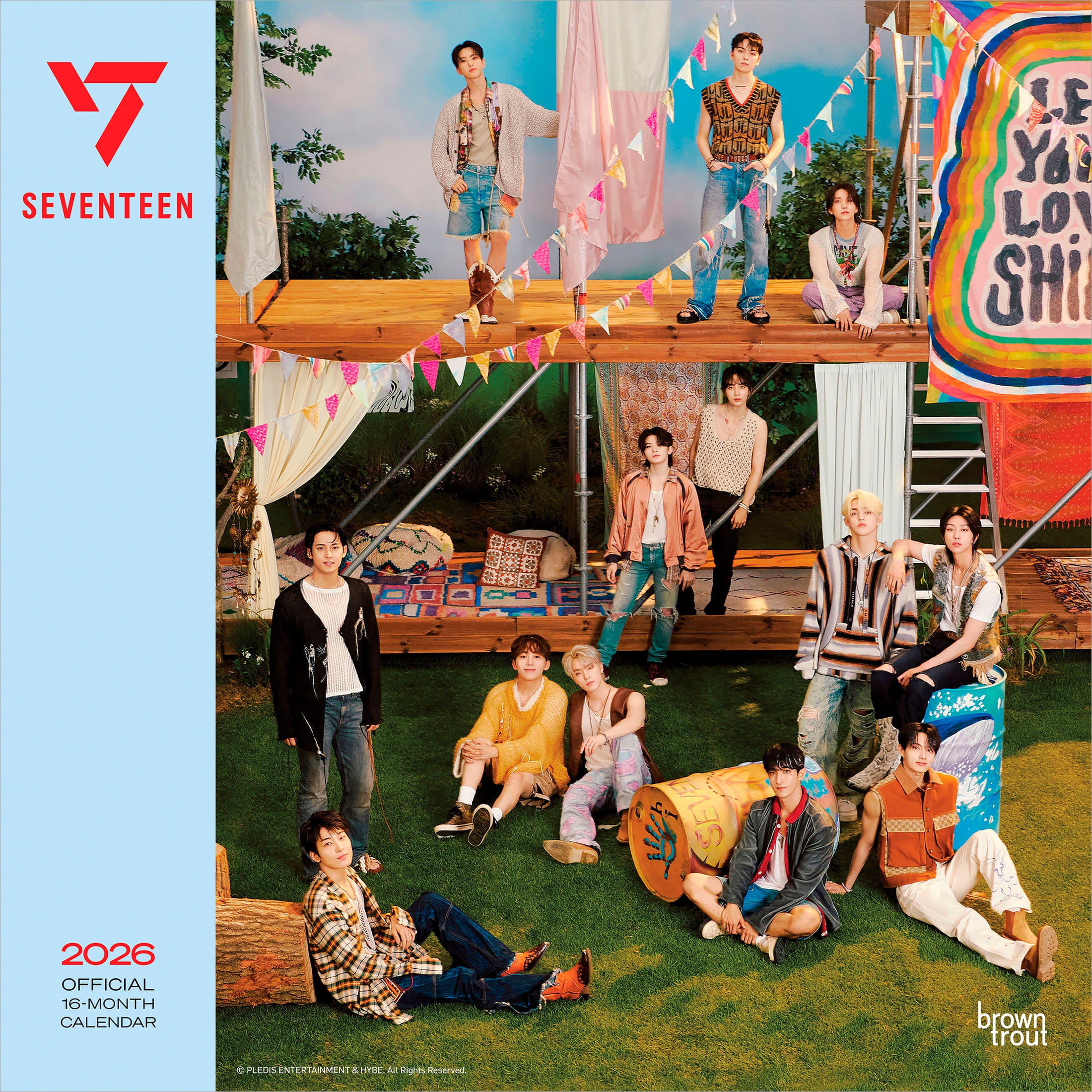 Seventeen OFFICIAL | 2026 12x24" (Hanging) Square Wall Calendar | Plastic-Free