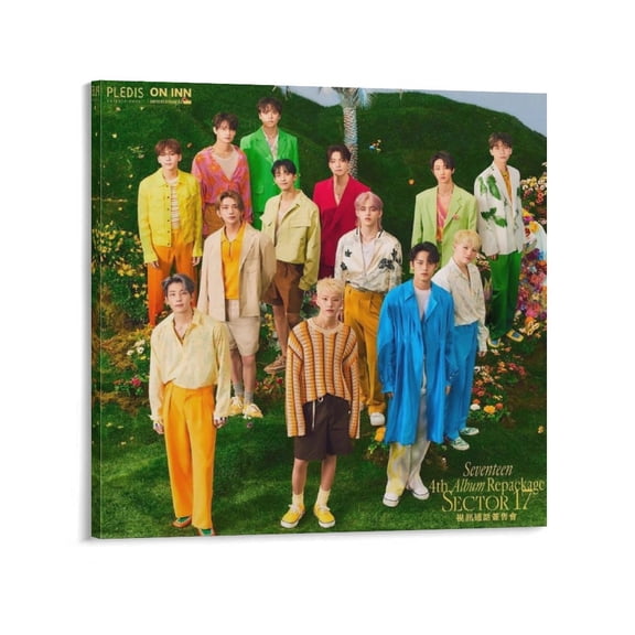 Seventeen Poster Boy Band K-pop Picture Print Wall Art Poster Painting Canvas Posters Artworks Gift Room Aesthetic 20x20inch(50x50cm)