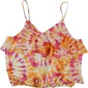 Seventeen Womens Printed Crop Top Blouse, Multicoloured, Juniors, X-Large