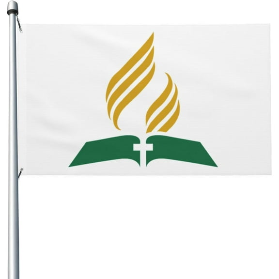 Seventh Day Adventist White Flag 3x5 FT Outside 3x5 Flags Farmhouse Man Cave Wall Flag Yard Outdoor Decor Outdoor Parties Flags