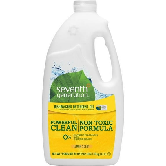 Seventh Generation Dishwasher Detergent - Gel - 42 oz (2.62 lb) - Lemon Scent - 1 Each