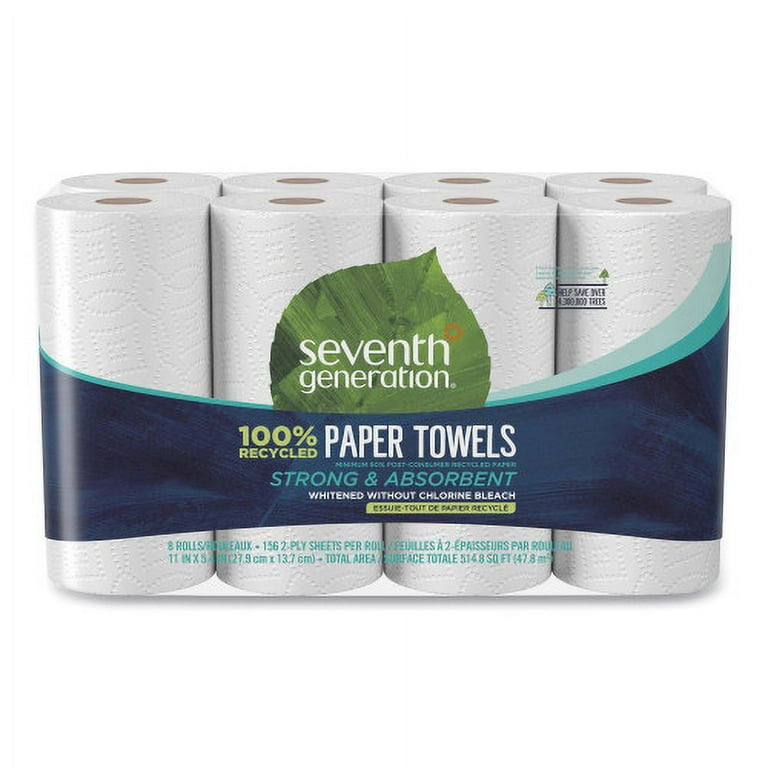 100% Recycled Paper Kitchen Towel Rolls, 2-Ply, 11 x 5.4, 156 Sheets/Roll, 8 Rolls/Pack 100% Recycled Paper Kitchen Towel Rolls, 2-Ply, 11 x 5.4, 156 Sheets/Roll, 8 Rolls/Pack