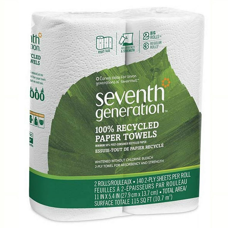 Seventh Generation Paper Towels, Jumbo Rolls, Unbleached, 2-Ply - 6 rolls