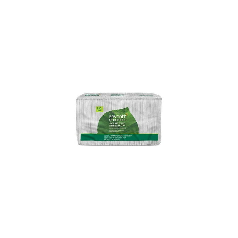 100% Recycled Napkins, 1-Ply, 11 1/2 x 12 1/2, White, 250/Pack