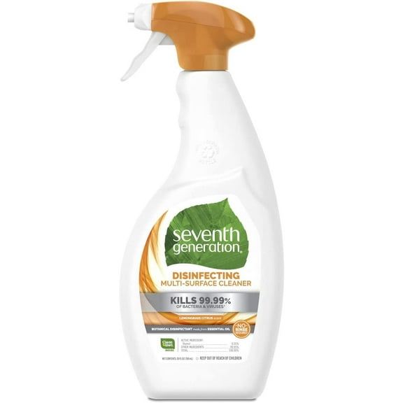 Seventh Generation 22810 26 oz. Botanical Disinfecting Multi-Surface Cleaner Spray Bottle (8/Carton)